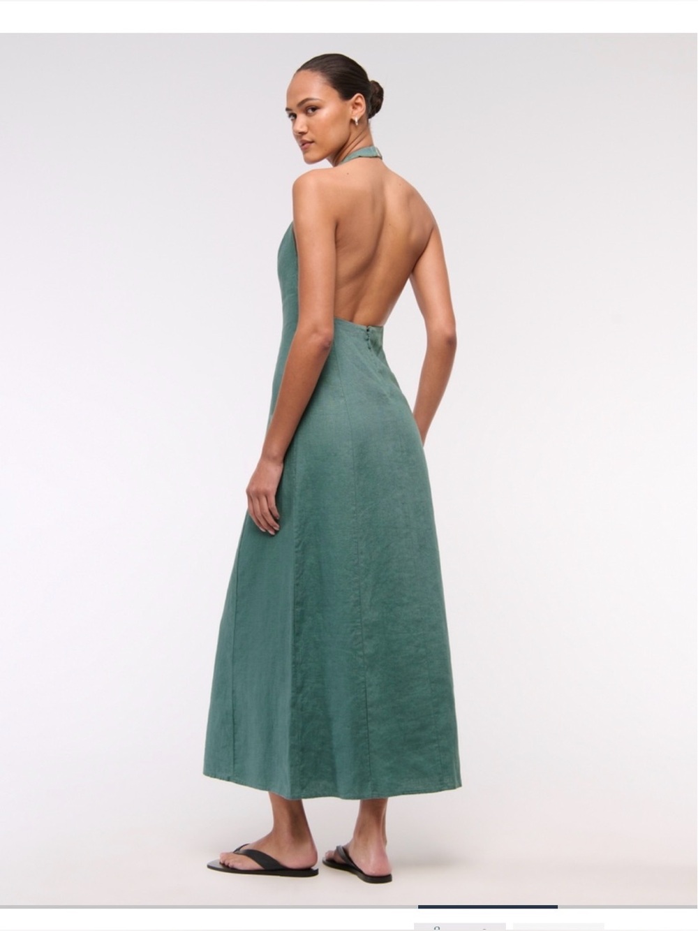 Abercrombie & Fitch Sage Green Maxi Halter Dress - Picture 7 of 16